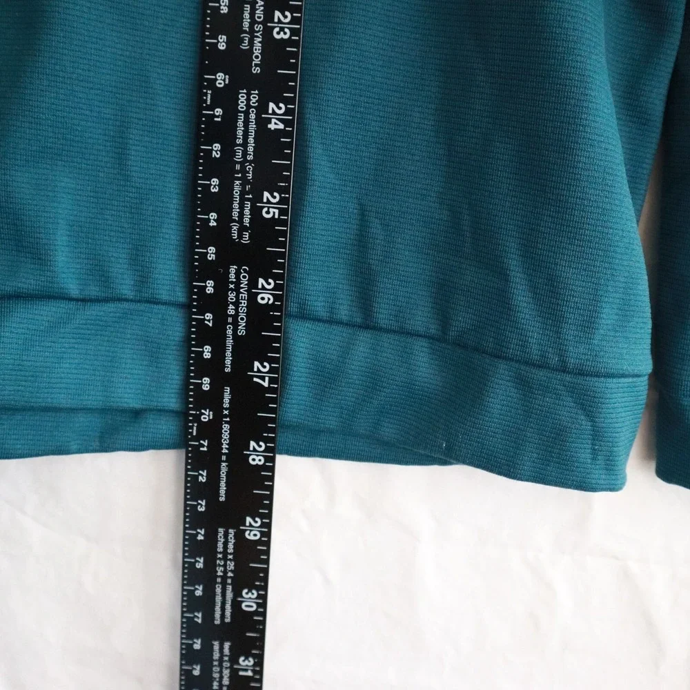 Adidas Golf 1/4 Zip Pullover‎ Mens Large Activewear Mock Neck Teal Long Sleeve